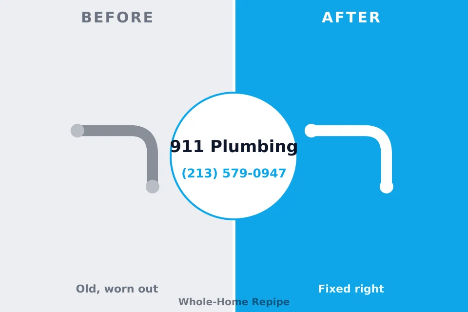 Before and after: plumbing company Pebble Creek, FL